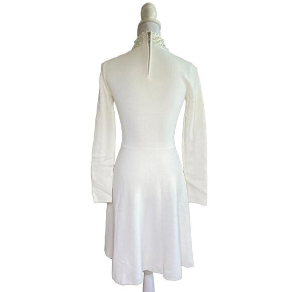 Eliza J Long Sleeve Pearl Fit & Flare Sweater Dress - Picture 6 of 8